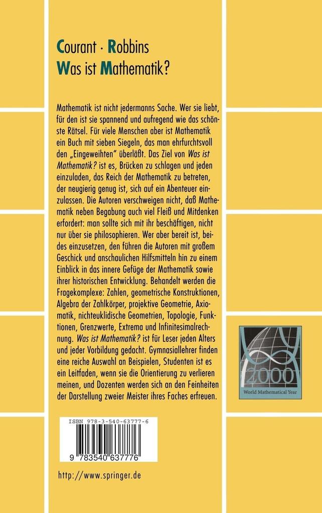Weitere Ansicht: Was ist Mathematik? | Richard Courant, Herbert Robbins