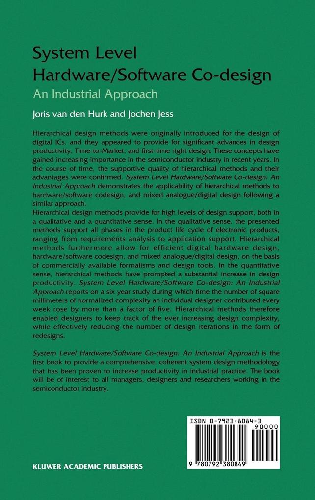 Weitere Ansicht: System Level Hardware/Software Co-Design | Joris Van Den Hurk, Jochen A. G. Jess