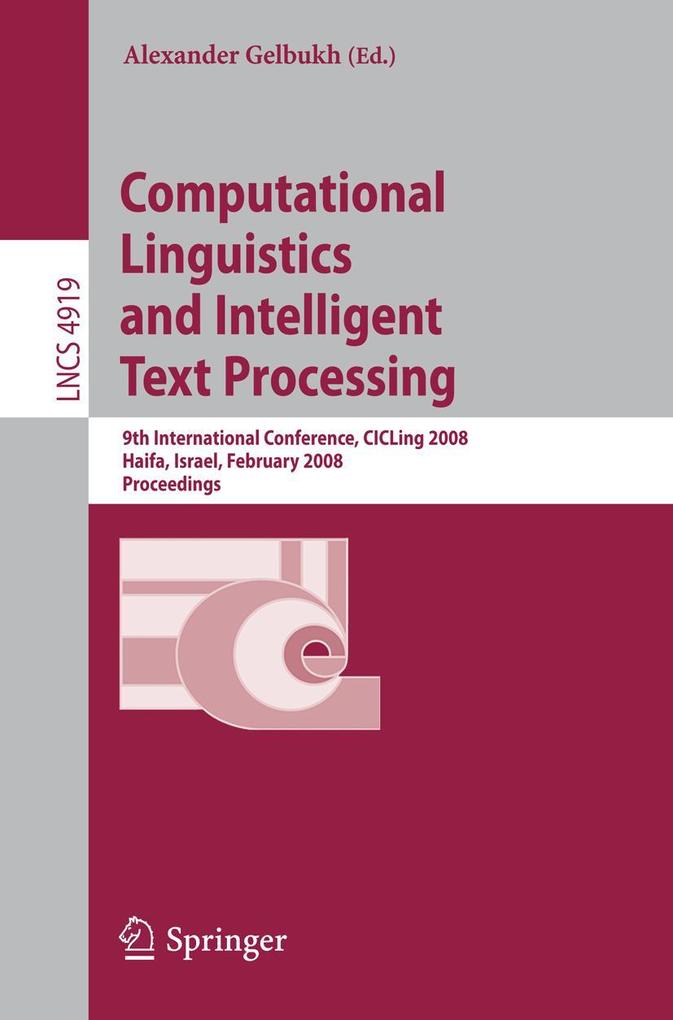 Produktbild: Computational Linguistics and Intelligent Text Processing