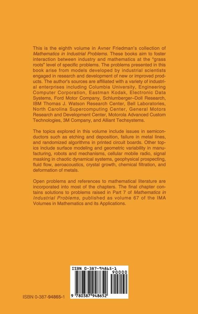 Weitere Ansicht: Mathematics in Industrial Problems | Avner Friedman