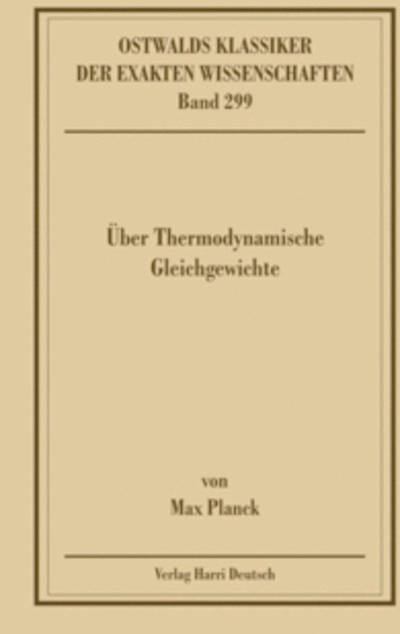 Produktbild: Über Thermodynamische Gleichgewichte (Planck)
