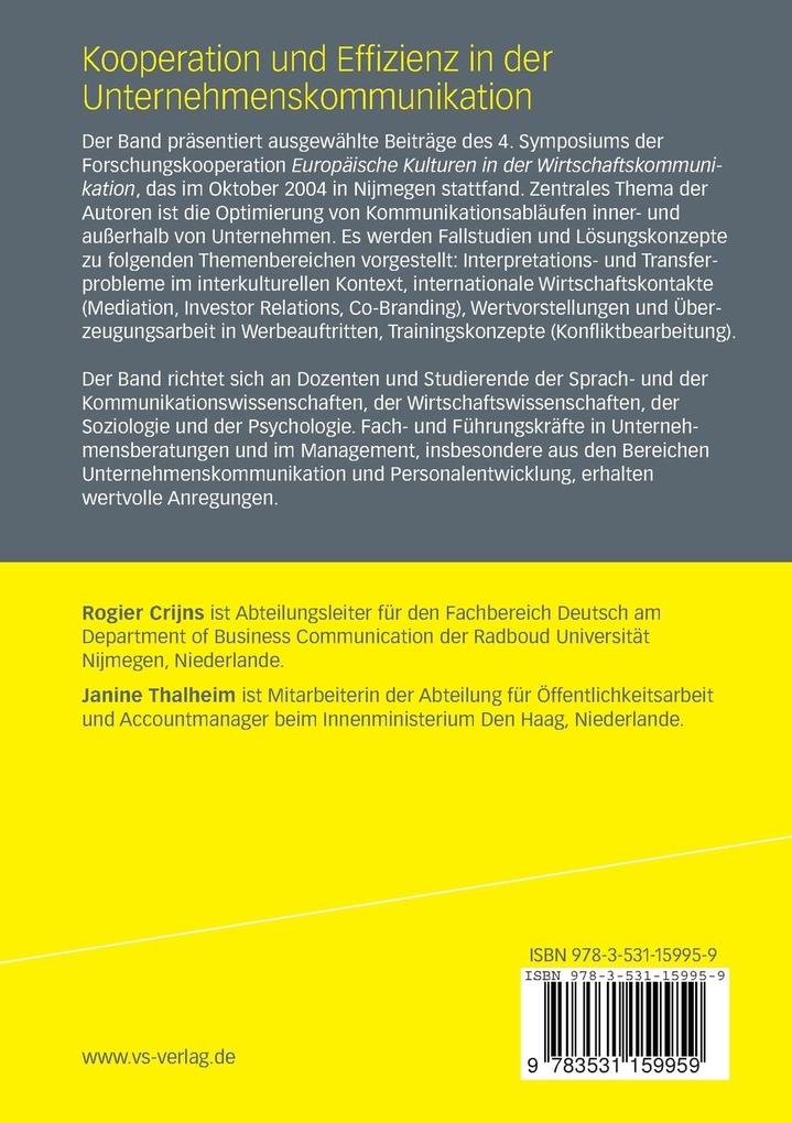 Weitere Ansicht: Kooperation und Effizienz in der Unternehmenskommunikation