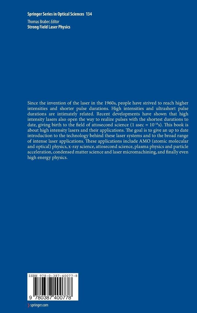 Weitere Ansicht: Strong Field Laser Physics