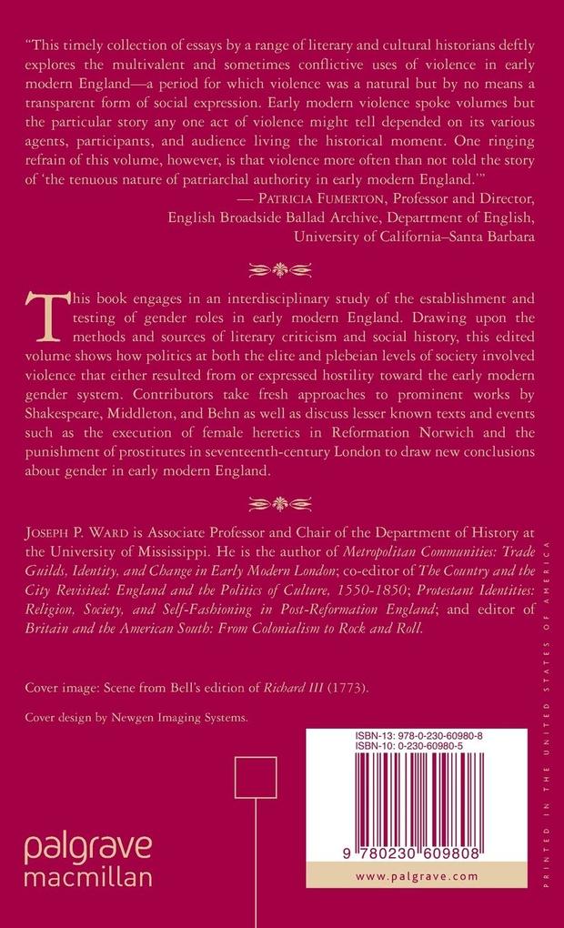 Weitere Ansicht: Violence, Politics, and Gender in Early Modern England
