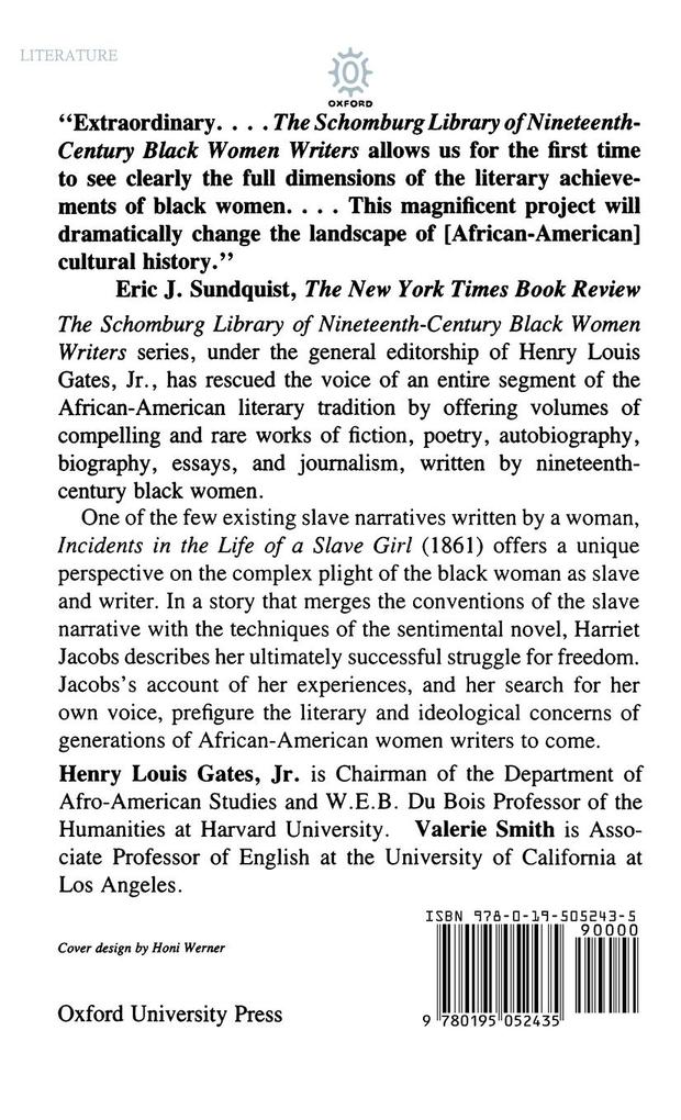 Weitere Ansicht: Incidents in the Life of a Slave Girl | Harriet Ann Jacobs