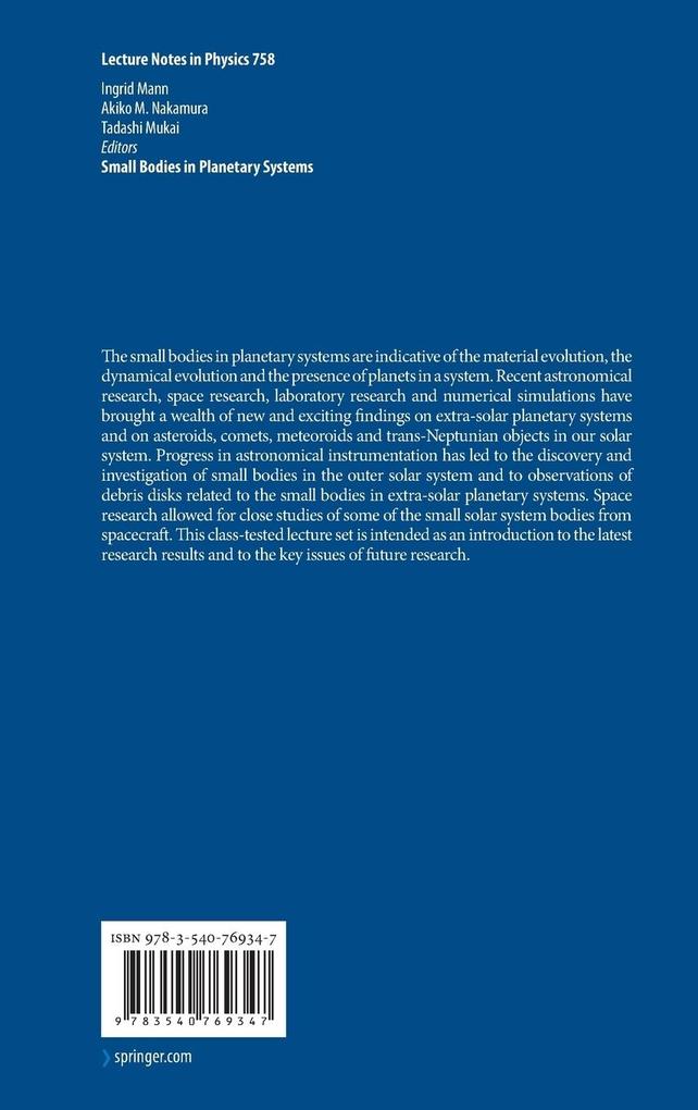 Weitere Ansicht: Small Bodies in Planetary Systems