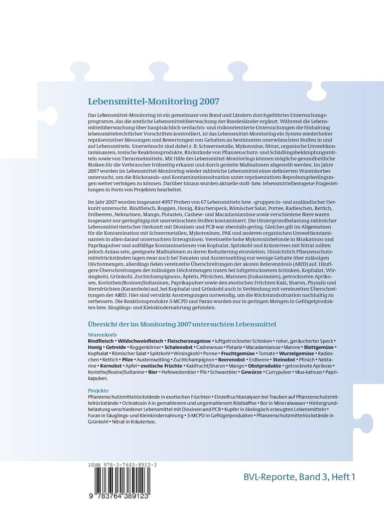Weitere Ansicht: Berichte zur Lebensmittelsicherheit 2007