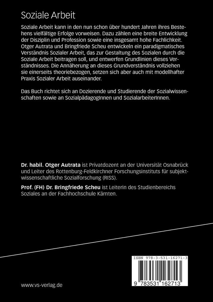 Weitere Ansicht: Soziale Arbeit | Otger Autrata, Bringfriede Scheu