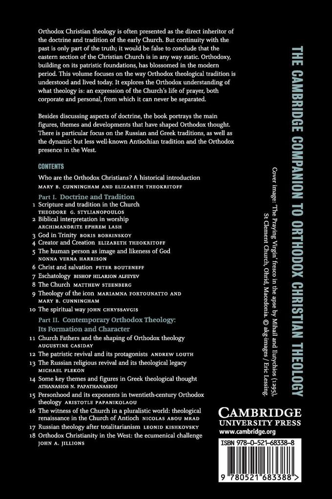 Weitere Ansicht: The Cambridge Companion to Orthodox Christian Theology | Elizabeth Theokritoff