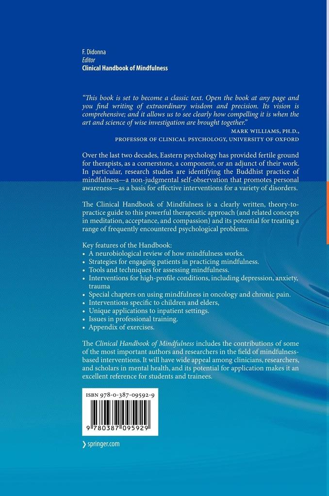 Weitere Ansicht: Clinical Handbook of Mindfulness