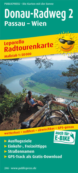 Produktbild: PublicPress Radwanderkarte Donau-Radweg. Passau - Wien. Leporello