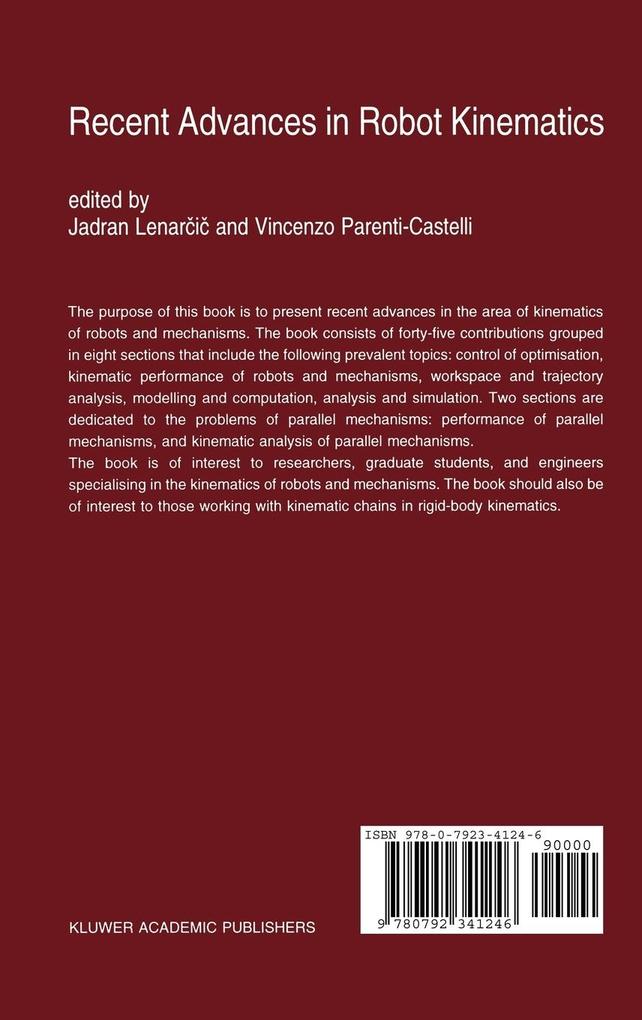 Weitere Ansicht: Recent Advances in Robot Kinematics