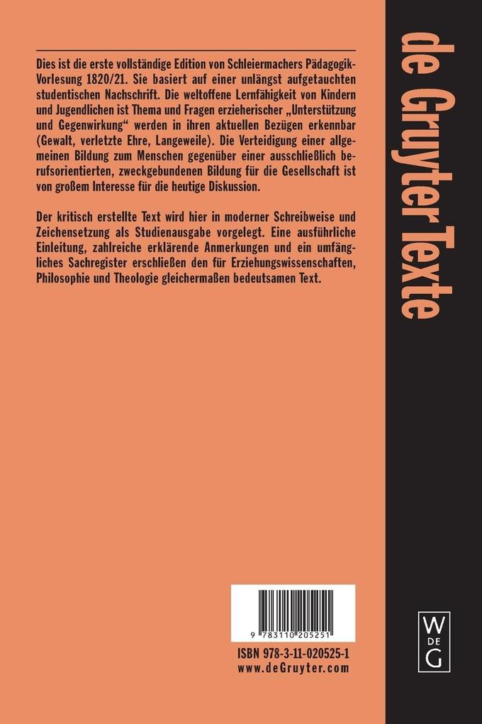 Weitere Ansicht: Pädagogik | Friedrich Schleiermacher, Friedrich Daniel Ernst Schleiermacher