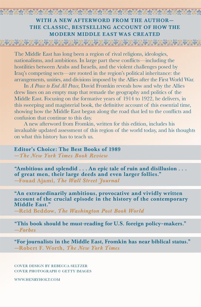 Weitere Ansicht: A Peace to End All Peace | David Fromkin