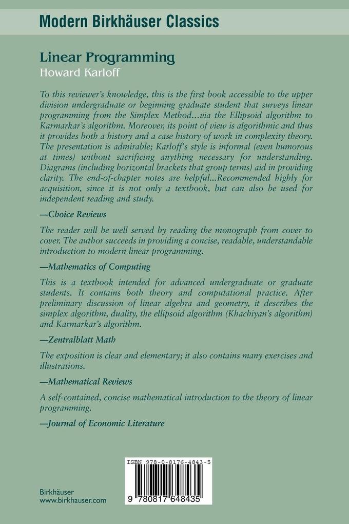 Weitere Ansicht: Linear Programming | Howard Karloff