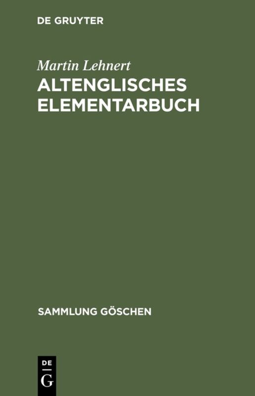 Produktbild: Altenglisches Elementarbuch | Martin Lehnert
