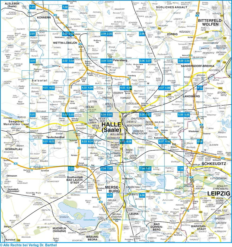 Weitere Ansicht: Buchstadtplan Halle (Saale) , Merseburg und Umgebung 1 : 20 000