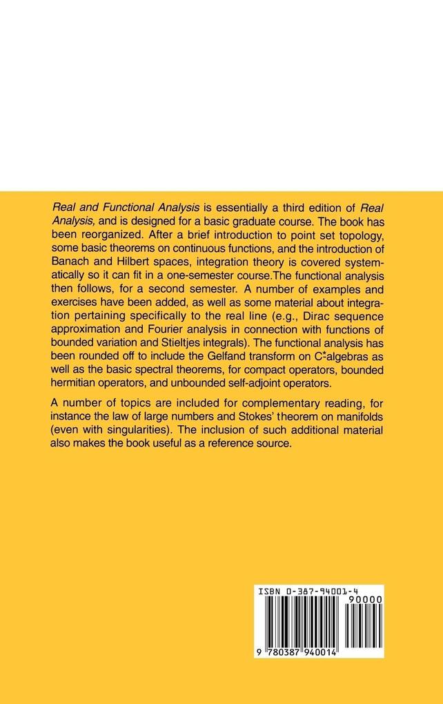 Weitere Ansicht: Real and Functional Analysis | Serge Lang