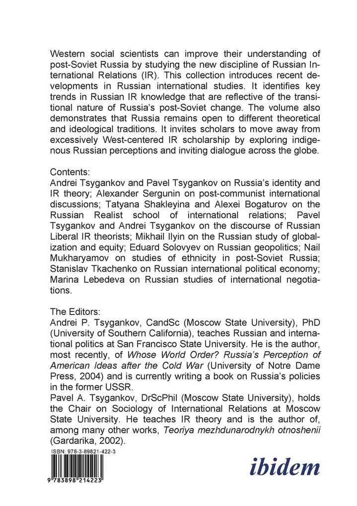 Weitere Ansicht: New Directions in Russian International Studies. | Pavel A. Tsygankov, Andrei Tsygankov