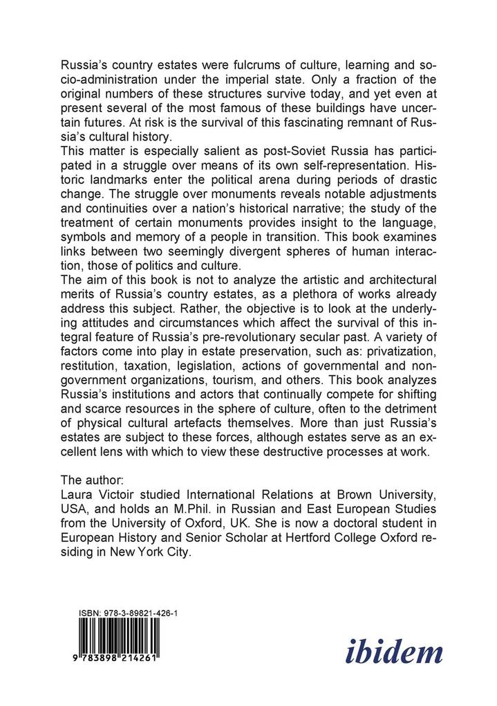Weitere Ansicht: The Russian Country Estate Today. A Case Study of Cultural Politics in Post-Soviet Russia | Laura A. Victoir