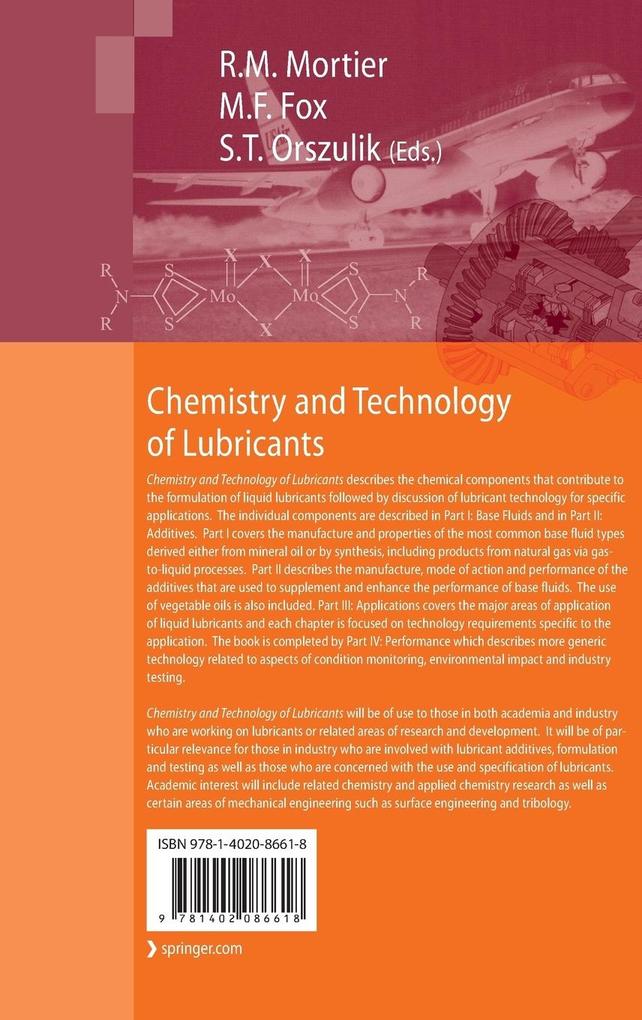 Weitere Ansicht: Chemistry and Technology of Lubricants