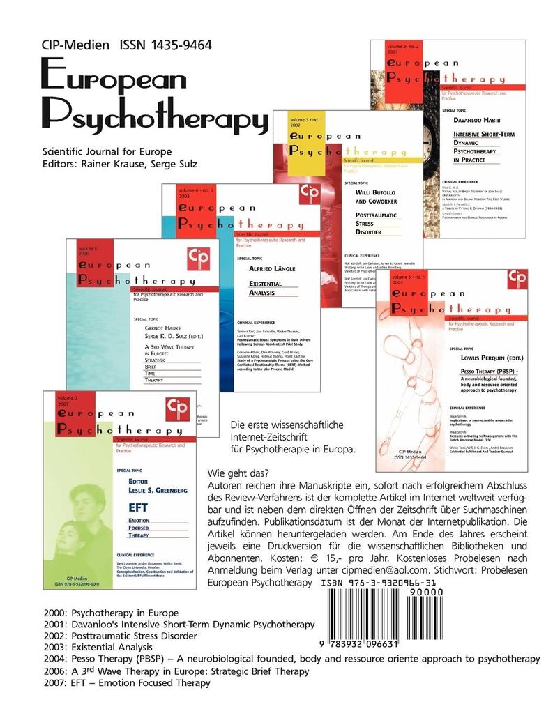 Weitere Ansicht: European Psychotherapy Vol. 8