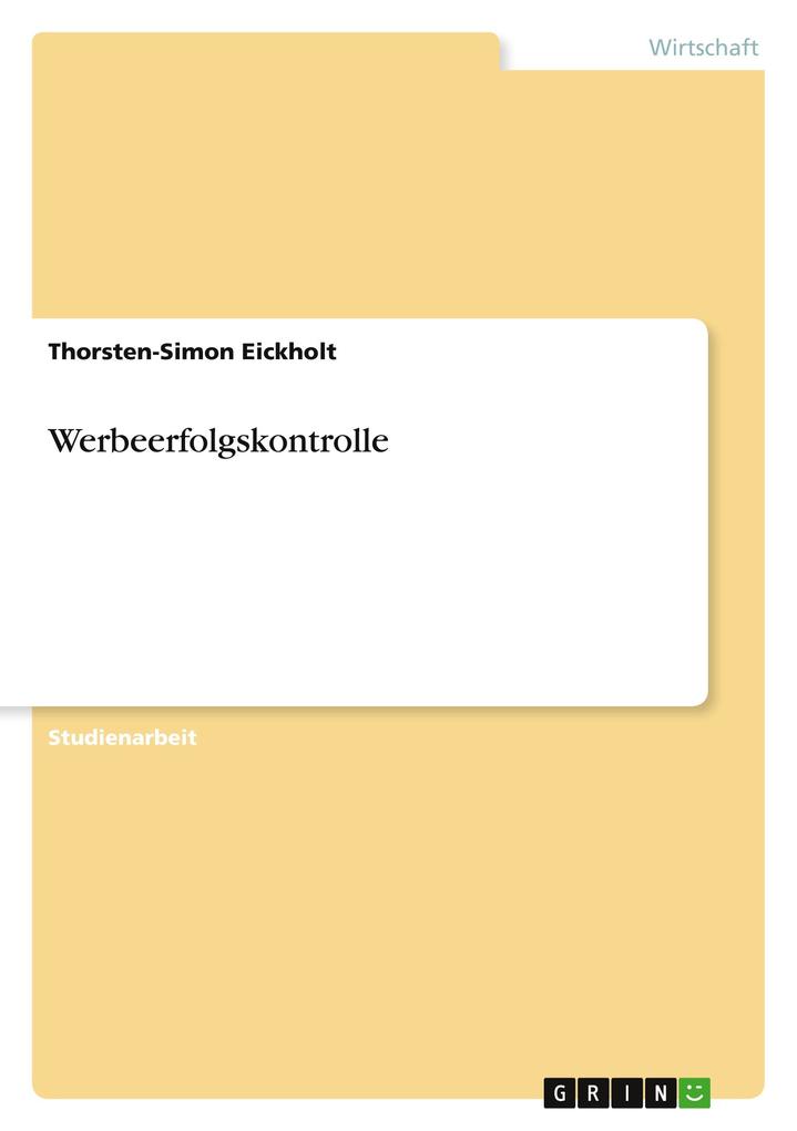 Produktbild: Werbeerfolgskontrolle | Thorsten-Simon Eickholt