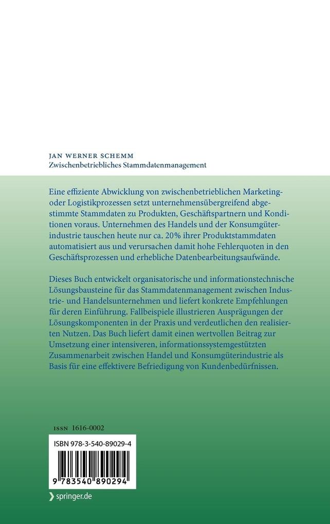 Weitere Ansicht: Zwischenbetriebliches Stammdatenmanagement | Jan Werner Schemm