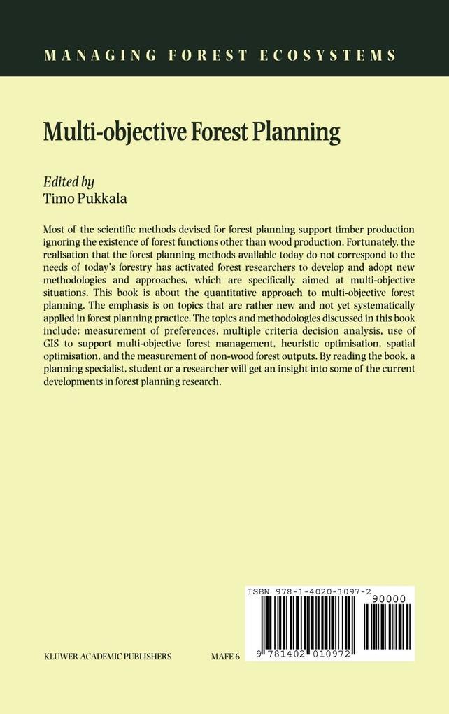 Weitere Ansicht: Multi-Objective Forest Planning