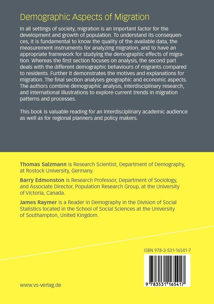 Weitere Ansicht: Demographic Aspects of Migration
