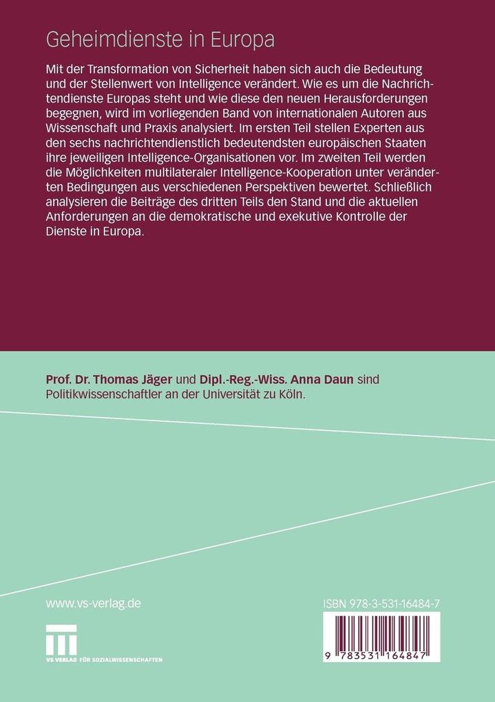 Weitere Ansicht: Geheimdienste in Europa