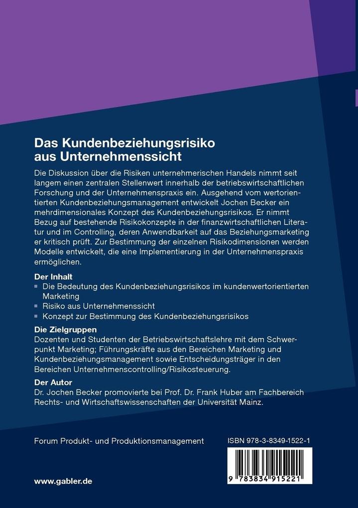 Weitere Ansicht: Das Kundenbeziehungsrisiko aus Unternehmenssicht | Jochen Becker