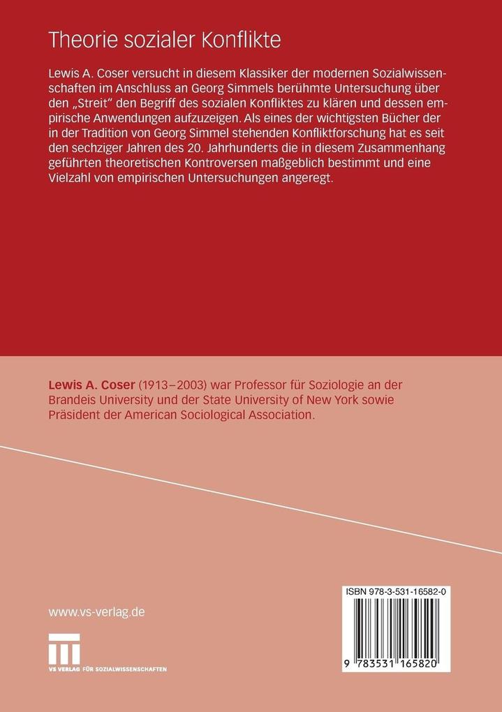Weitere Ansicht: Theorie sozialer Konflikte | Lewis A. Coser