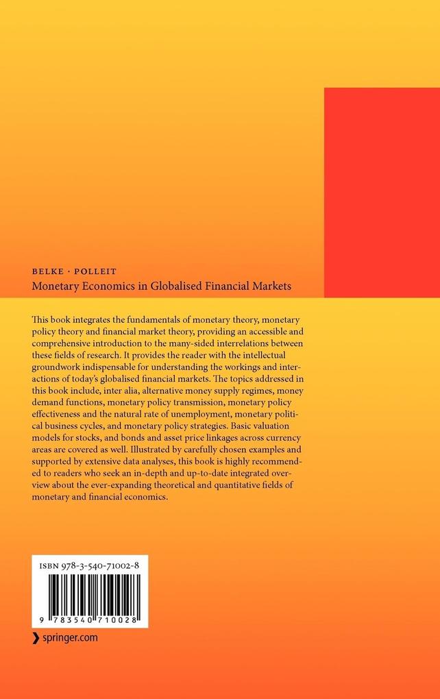 Weitere Ansicht: Monetary Economics in Globalised Financial Markets | Ansgar Belke, Thorsten Polleit