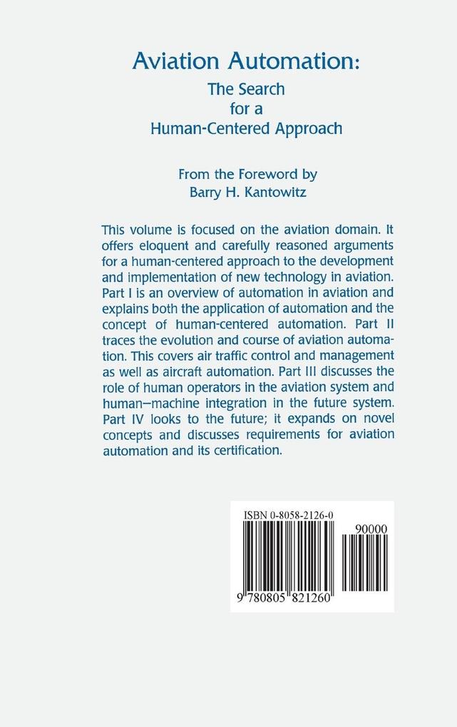 Weitere Ansicht: Aviation Automation | Charles E. Billings