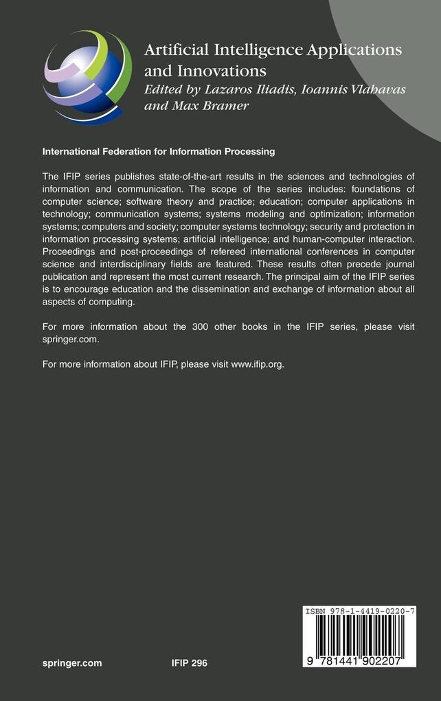 Weitere Ansicht: Artificial Intelligence Applications and Innovations