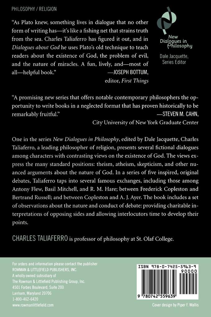 Weitere Ansicht: Dialogues about God | Charles Taliaferro