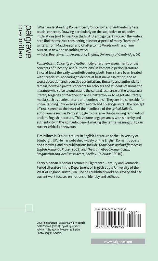 Weitere Ansicht: Romanticism, Sincerity and Authenticity