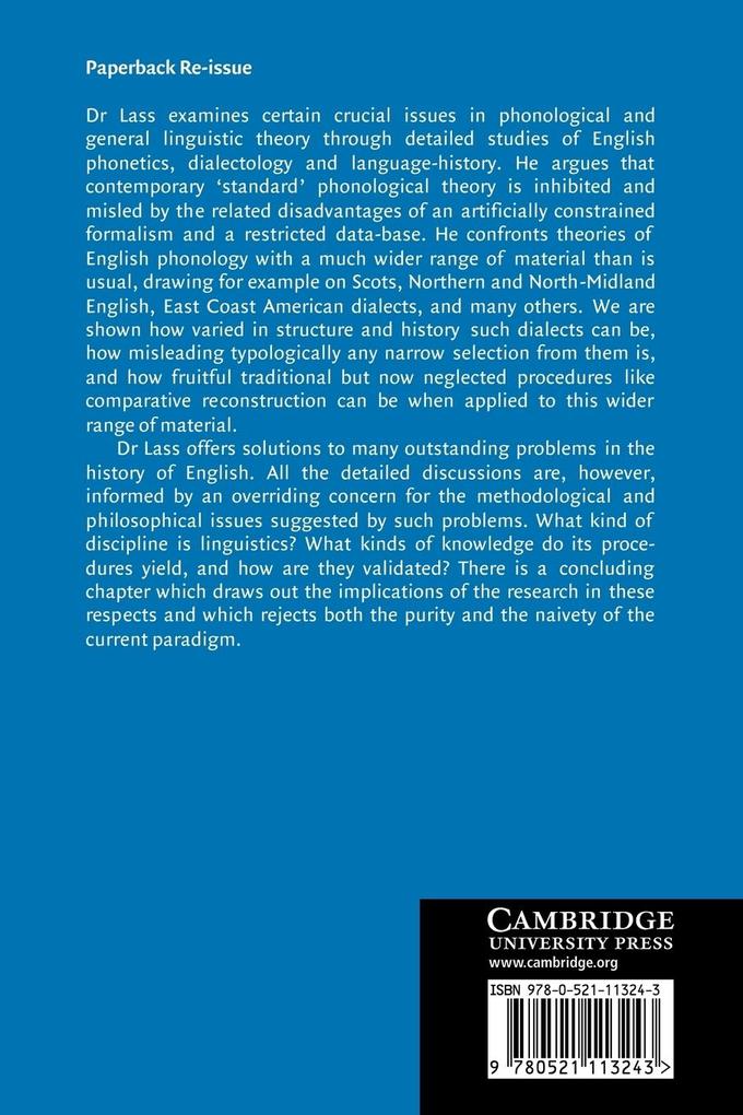 Weitere Ansicht: English Phonology and Phonological Theory | Roger Lass