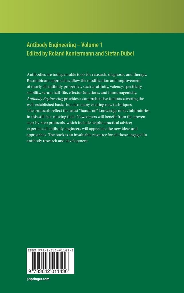 Weitere Ansicht: Antibody Engineering Volume 1