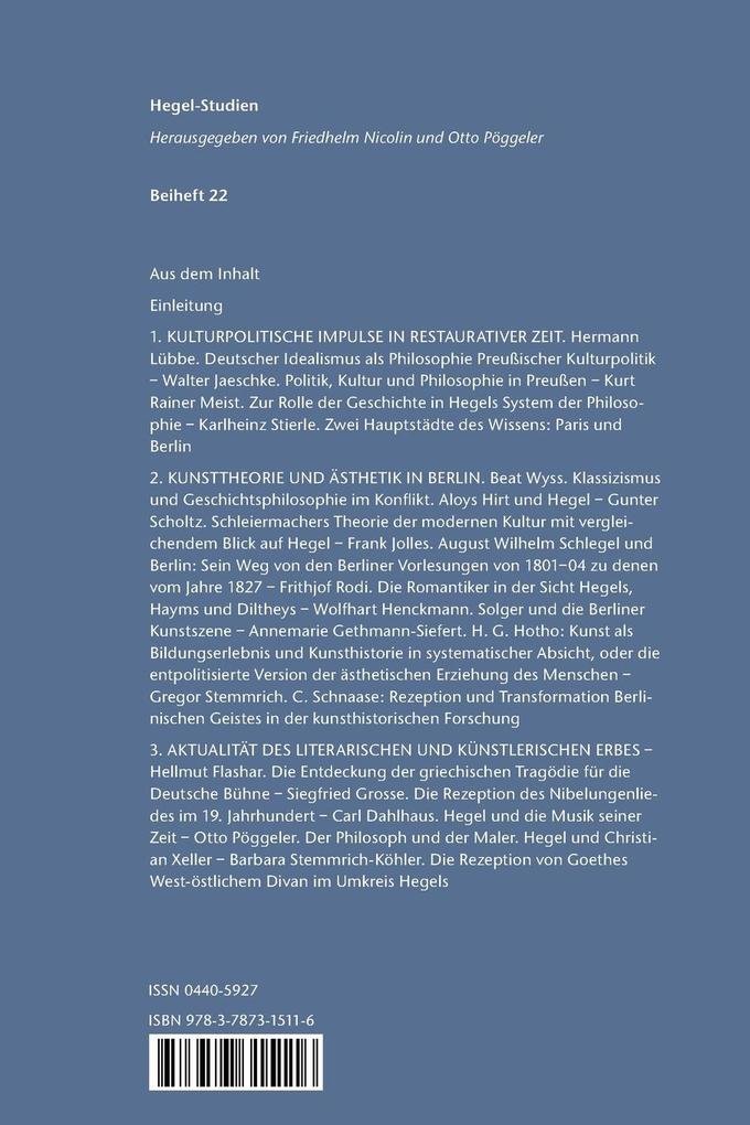 Weitere Ansicht: Kunsterfahrung und Kulturpolitik im Berlin Hegels