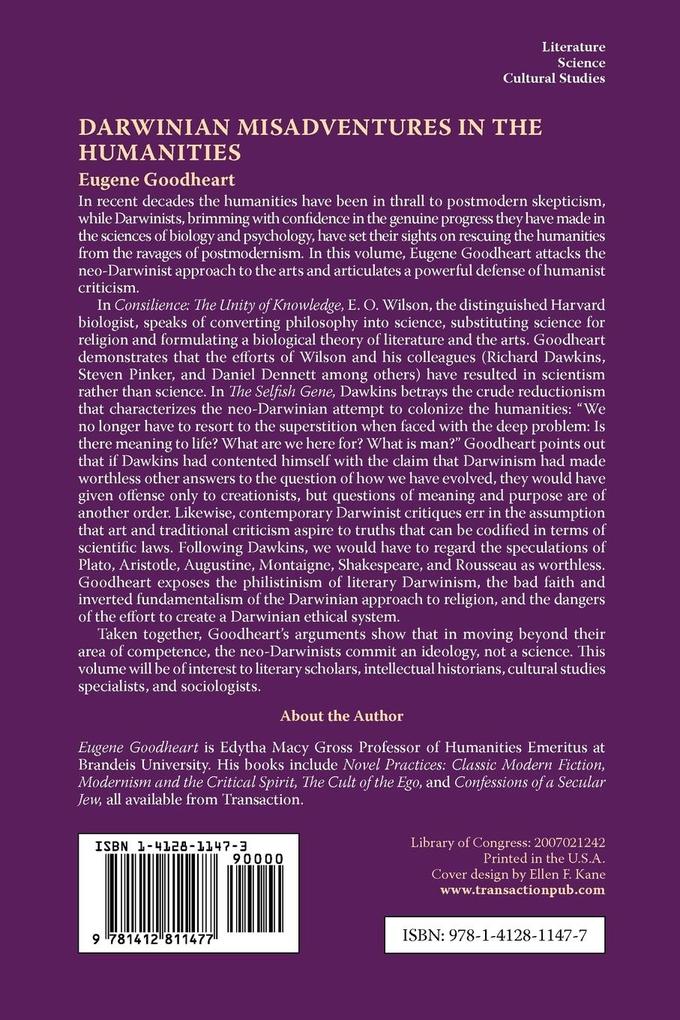 Weitere Ansicht: Darwinian Misadventures in the Humanities | Eugene Goodheart