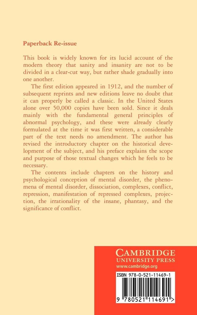 Weitere Ansicht: The Psychology of Insanity | Bernard Hart