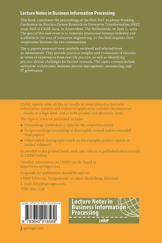 Weitere Ansicht: Advances in Enterprise Engineering II