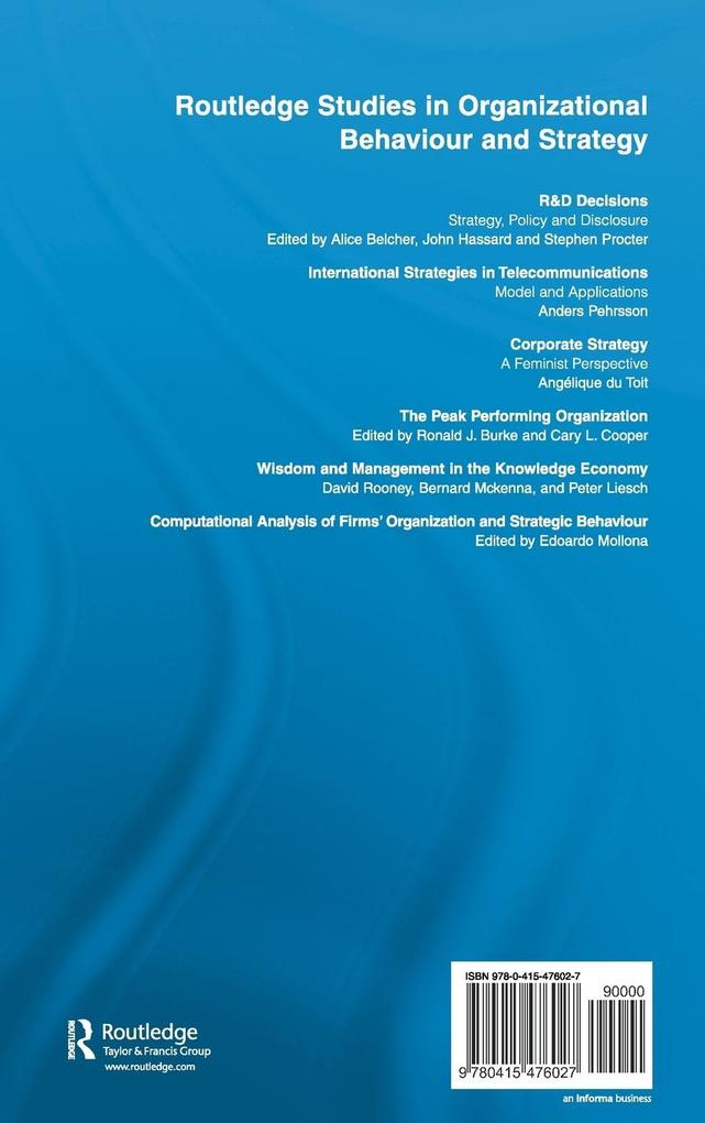 Weitere Ansicht: Computational Analysis of Firms' Organization and Strategic Behaviour | Edoardo Mollona