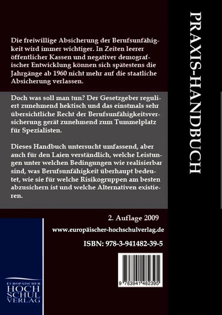 Weitere Ansicht: Handbuch der Berufsunfähigkeit | Katrin Landmann