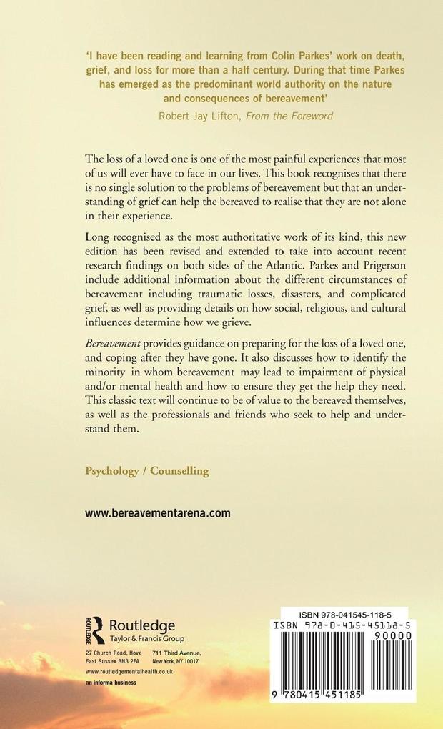 Weitere Ansicht: Bereavement | Colin Murray Parkes, Holly G. Prigerson