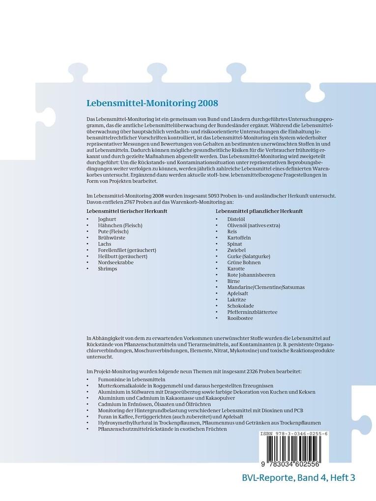 Weitere Ansicht: Berichte zur Lebensmittelsicherheit 2008