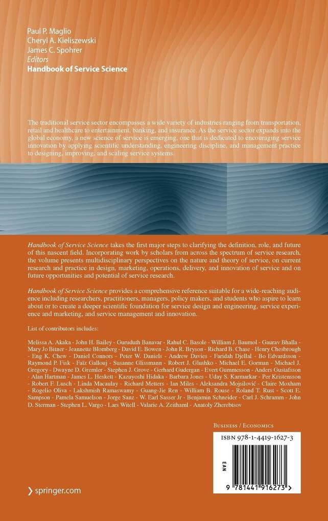Weitere Ansicht: Handbook of Service Science