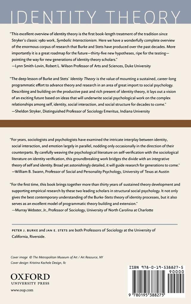 Weitere Ansicht: Identity Theory | Peter J. Burke, Jan E. Stets
